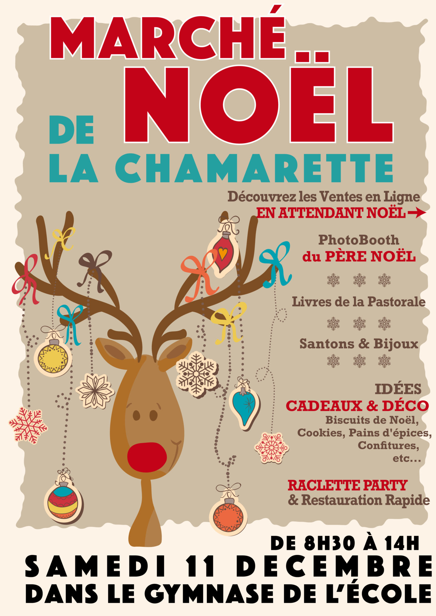 Affiche du marché de Noël de la Chamarette