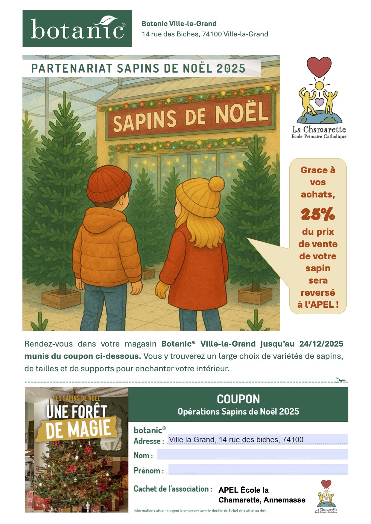 Affiche 2025 BOTANIC - Vente Sapin Magasin